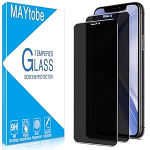 MAYtobe 2 Stück Sichtschutz Schutzfolie für iPhone 11 Pro, iPhone XS, iPhone X 5, 8 Zoll, Anti Spy, Volle Abdeckung, 9H Härte Glas, Anti-Kratzen