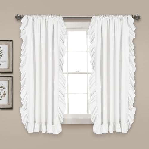 Lush Decor Reyna Ruffle Window Curtain Panel Set, Pair, 54