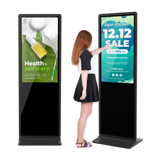 Image of JIYANG 32.5 Inch Indoor Touchscreen Digital Signage Displays Digital Interactive Kiosks LCD Totem Monitor with WiFi /USB Input Auto Media Player Android System