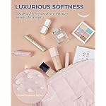 BAGSMART Makeup Bag Travel Toiletry Bag, Puffy Padded Make Up Bags for Women Makeup Organizer Case, Wide-open Pouch Purse Travel Essentials Toiletries Accessories Brushes, Pink - Image 2