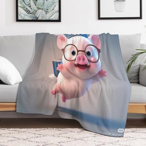 Couverture en flannel cochon mignon pour oublier les frissons sur le lit - 3