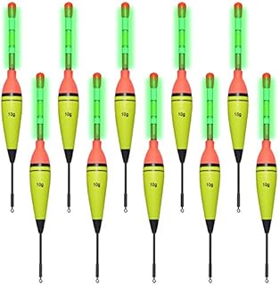 10 Pieces EVA Foam Fishing Floats Night Lighted Fishing Bobbers Slip Floats with Glowing Stick Tubes for Fishing (10)