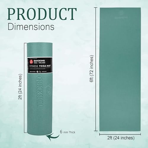 Image of Yoga mats Exercise Mat Anti-Skid Water /Dirt Proof Lightweight easy to Carry for home and gym workouts for men women children with Carry Strap (Army Green) (2fts x 6fts) (6mm Thickness)
