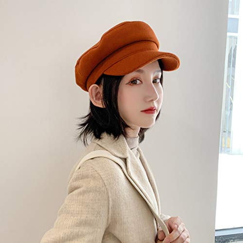 Bonnet tricoté femme noir style béret rétro britannique et casquette octogonale tendance