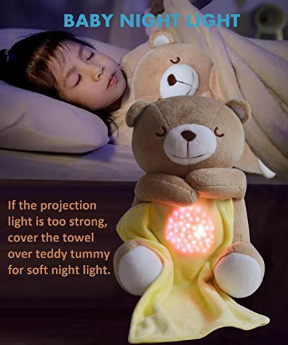 Baby Sleep Soother, Cry Activated Sensor Teddy Bear Lullabies & Mom Heartbeat, Nursery Toddler Star Night Light Projection Sleep Aid, Unique Baby Girl, Baby boy and New Baby Gifts - Image 5