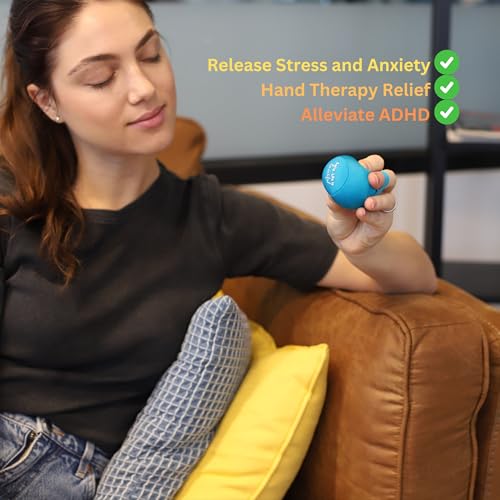 Image of Yogi Stress Ball, Finger Strap, Stress Relief, Squeeze Ball for Anxiety | Hand therapy, grip strength, sensory fidget toy, stress ball for adults and kids, school work travel, ADHD, anxiety