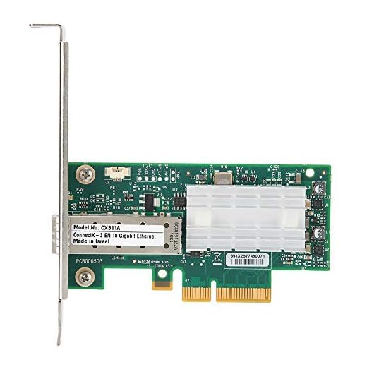 PCI-E Network Card, 10 Gigabit Ethernet PCI‑EX4, X8, X16 i Network Card, Fiber LC Single‑Port MCX311A Network Card Adapter for Linux/Windows