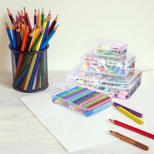 Image of Bead Storage Box,72pcs Transparent Plastic Storage Containers Different Sizes,Crayon Box, Small Item Management Box And Labels,DIY Jewelry Craft Nails, Bracelets, Jewelry, Diamonds, (5.3x3.15x1.2)