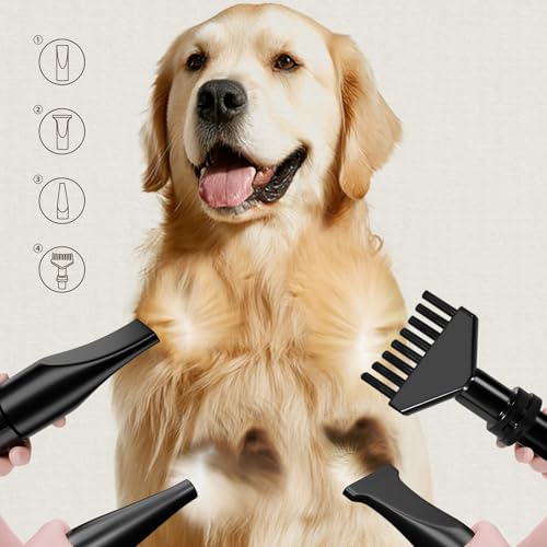 Sèche-cheveux pour chien noir brossage et soin du pelage - 5