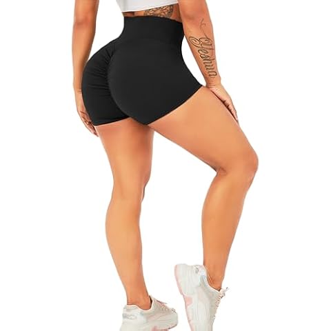 TZLDN Women's High Waist Ruched Gym Shorts Cover