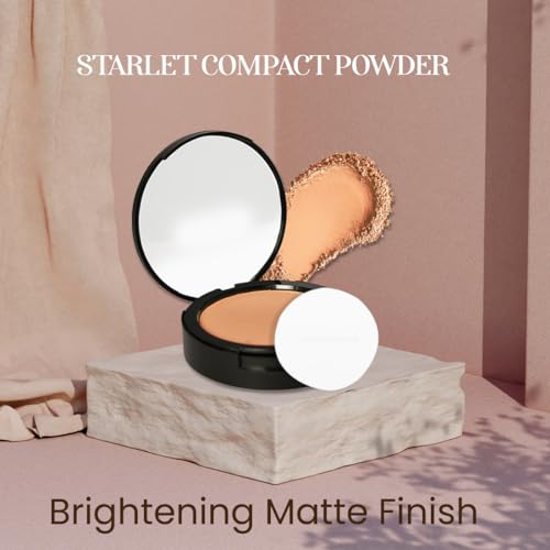 COLORESSENCE Starlet Compact Powder with Free Applicator Puff | Makeup Setting Powder | Makeup Baking Powder | Matte Compact Powder |Lightweight | Oil Control Face Powder | Dusky - Image 2
