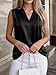 BTFBM Tank Top for Women 2026 Summer Spring Silk Satin V Neck Pleated Sleeveless Work Blouses Business Casual Outfits(Black, XX-Large)