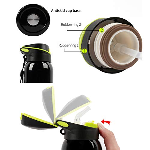 Bluedorado Bicycle Water Bottle, Vacuum Stainless Steel Cycling Water Bottle, Modern Double Walled Simple Thermo Mug, Insulated Bike Water Bottle With Straw Lid & Flex Cap, Bpa-Free,18 Oz #TOP4