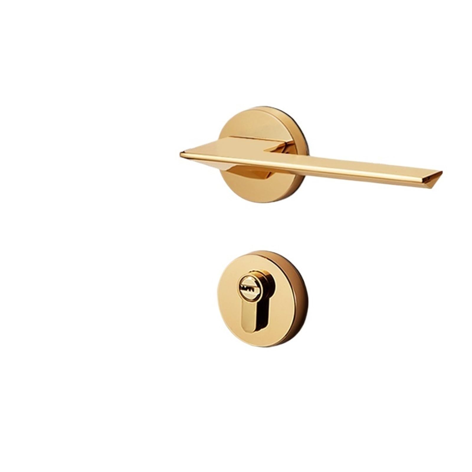 NYRXRYTCA Door Lock Golden Silent Magnetic Suction Indoor Bedroom Door Lock zinc Alloy Handle Lock Home Light Luxury Wooden Door Lock(PVD round cover to 7255 magnetic)