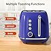 Keenstone Retro 2-Slice Stainless Steel Toaster - Bagel, Cancel, Defrost Functions, Extra Wide Slots, High Lift Lever, 6 Shade Settings, Removable Crumb Tray, Dark Blue