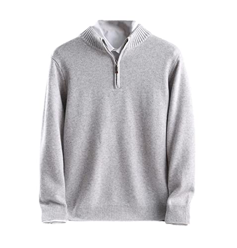 Pull d'hiver en tricot 100 % cachemire homme | Col mi-haut chaud S