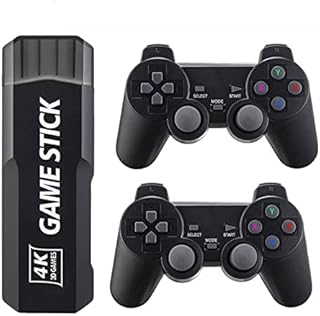 SZAMBIT Console de jogos de TV retrô 4K 60fps HD HDMI Saída Ultra Baixa Latência TV Game Stick 2.4G Alças Duplas Console de jogos doméstico portátil (GD10 (15000+/30000+/40000+ Jogos),64G)