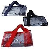 Hoite 3 Stück große wasserdichte Kunst-Portfolio-Tasche aus PVC mit Griff, Aufbewahrung von A2-Postern, Tragetasche für Leinwandkunst, Tragetasche für Künstler-Kunstwerke