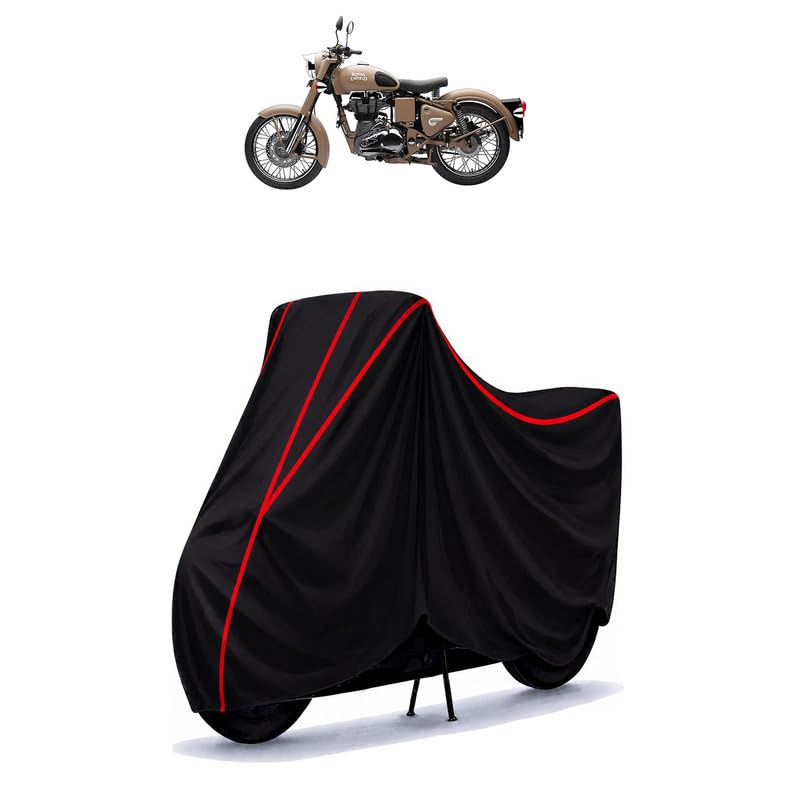 Image of Classic 500 Desert Storm Classic Water Resistant Bike Cover for All Motorcycles & Rain | Heavy Duty | UV Protection, Dustproof, Scratchproof | All Weather Two Wheeler Cover with Elastic Bottom