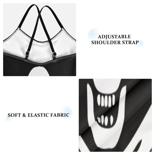 Pirate Flag Black Girls One Piece Swimsuit Beach Swimwear Quick Dry Kids Bathing Suits 5-6T3