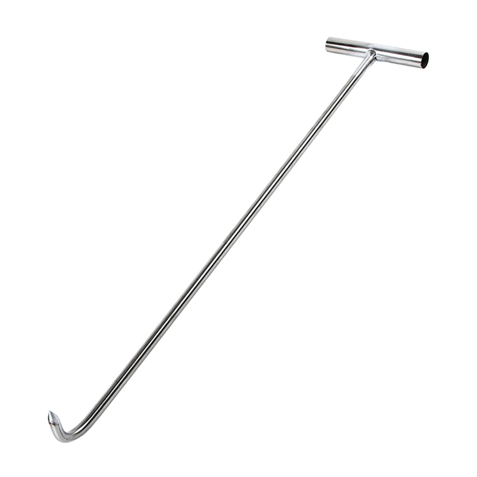 Twisaxc Silver T Shape Hook Lifting Tool Designed For Durability Engineered For Efficiently Lifting Covers Safely Ensuring Longevity And Robustness. Can Withstand Heavy Loads And Resist, 38Cm Sharp