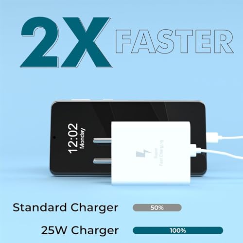 Image of Original 25Watt Adaptor Compatible with Samsung M32S - M32 5G - M22 - M62 - M51 - M13- M23- M33 5G - M54 5G - M34 5G - A10e - A21s - A31s - A71s - A11s - A12e - A101 Core - White