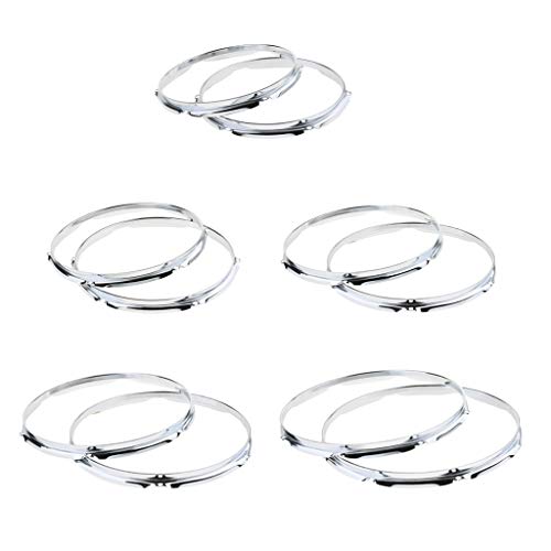 Aros para Bombo y Caja de Batería, 1 Par, Hierro, 10 o 14 Pulgadas, 6 u 8 Agujeros miniatura 7