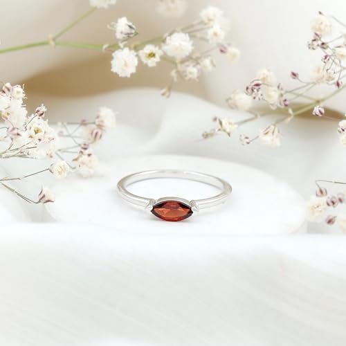 Real Garnet Promise Ring in 14K Gold Plated Silver, AAA Quality, Certified Garnet January Birthstone Ring - Ready To Gift3