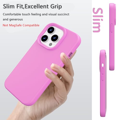 Image of iPhone 16 Pro Max Case Silicone,Soft Microfiber Lining(Plum Pink)