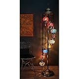 Asylove Customizable Turkish Mosaic Floor lamp,9 Globe Moroccan Standing Lamp, Tiffany Floor Lamp, M