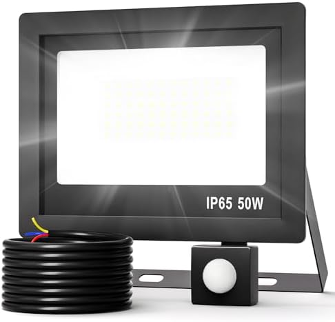 Aigostar Projecteur LED Extérieur 20W 2050LM - Détecteur Mouvement - IP65 - Blanc Froid 6500K