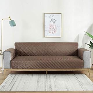 Housse de Canapé Extensible Housse de canapé européen matelassé/siège 1/2/3 en microfibre imperméable et coulissante (Color : Coffee, Size : 53 * 190cm)