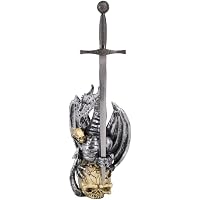 ECOMMUR Daga 11241 + Base Dragón de Resina | Daga histórica de