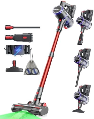 VACTechPro 48000Pa/550W/70Min Aspiradora sin Cable, 1.6L Escoba A...