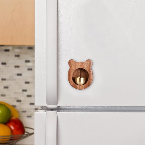 Campainha de madeira sem perfuração – Campainha magnética para porta, campainha de entrada decorativ