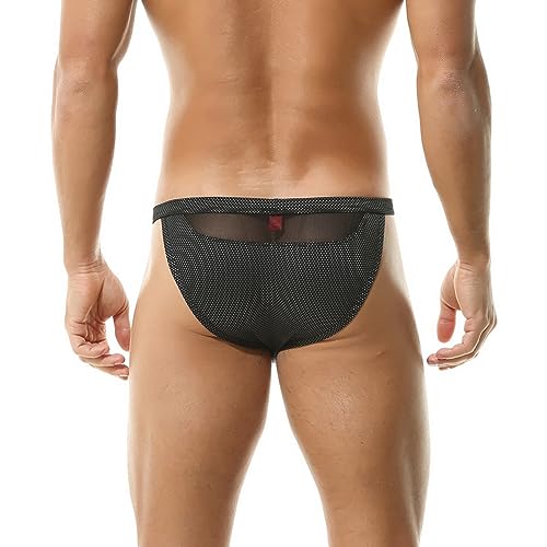 Men's Low Waist Swimming Trunks Underwear Gay Sexy Mesh Breathable Swimsuit Bikini Briefs3