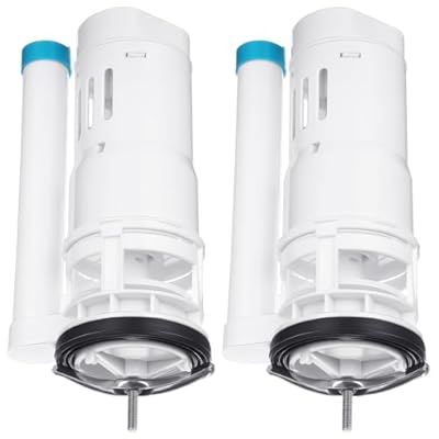 Threlaco 2 Pcs Toilet Flush Valves Toilet Repair Kit 2" Dual Flush Valve Replacement Kit with Push Button for One Piece Toilet Top Push Button Valve, 10-12.8 Inches Height