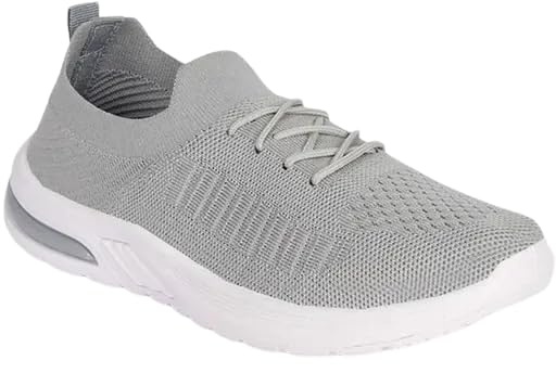 Image of Women's Breathable Mesh Light Grey Lace Up Comfort Walking Shoes