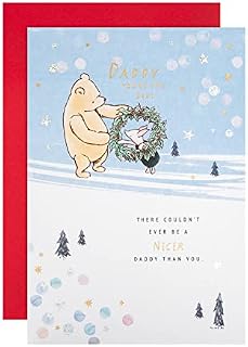 Hallmark Christmas Card for Daddy - Disney Winnie the Pooh and Piglet Design, 25559540, Multicoloured