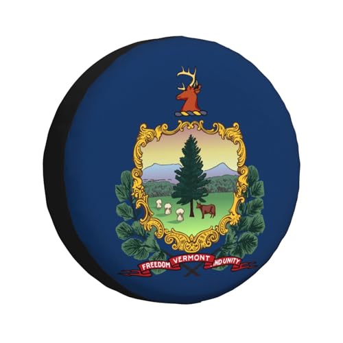 Vermont Flag Spare Tire Cover Trailer Tire Covers for Truck