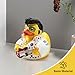 ChuangJie Elvis Duck Figurine, White Jumpsuit Design with Rhinestones, Decorative Collectible, 3.14 x 3.14 x 2.75 inches