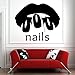 Produktbild Wandtattoos Beauty Salon Vinyl Aufkleber Nagel Salon Maniküre Shop Wandbild Aufkleber Schlafzimmer Mädchen Lip Art Muster Abnehmbar 84x100cm