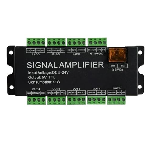 Amplificateur LED 8 canaux DC 5V-24V pour bande WS2812B