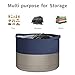 Eblog Cotton Rope Storage Bin - Large Woven Blanket Basket 22''x 22''x 14'' with Handle, Laundry & Pillow Basket for Living Room (Navy Blue)