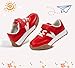 LUCKY STEP Kids Sneakers for Girls Boys Colorful Storybook Lightweight Running Shoes Hook and Loop Walking Anti-Slip Casual Shoes Athletic Unisex-Child Toddler(Red,Little Kid 13)