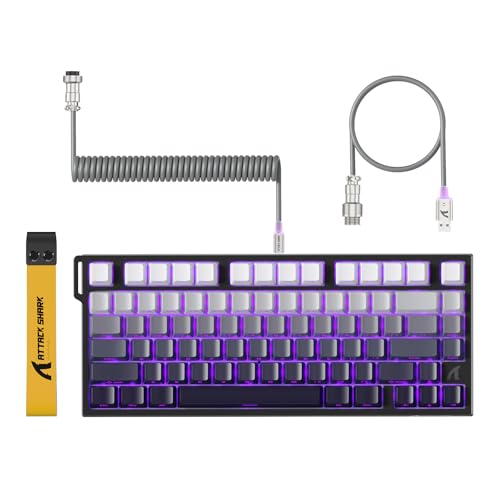 ATTACK SHARK R82HE �Q�[�~���O�L�[�{�[�h ���s�b�h�g���K�[���J�j�J���L��75% �R���p�N�gRT0.005mm 8000hz RGB �o�b�N���C�gUSB ���C�X�C�b�`�L�[�{�[�h 80�L�[ 0.08ms�f�B���C �_�u�� PBT�L�[�L���b�v �f