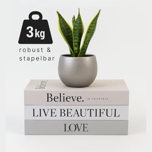 SOULLION Deko Bücher 3er Set – Stilvolle Buchbox mit Aufbewahrung für moderne Inneneinrichtung | Ästhetisches Design | Stapelbar & Robust