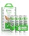 EBL 8 Pack 1500 Cycle 1100mAh AAA Ni-MH Rechargeable Batteries AAA (Typical 1100mAh, Minimum 1000mAh)