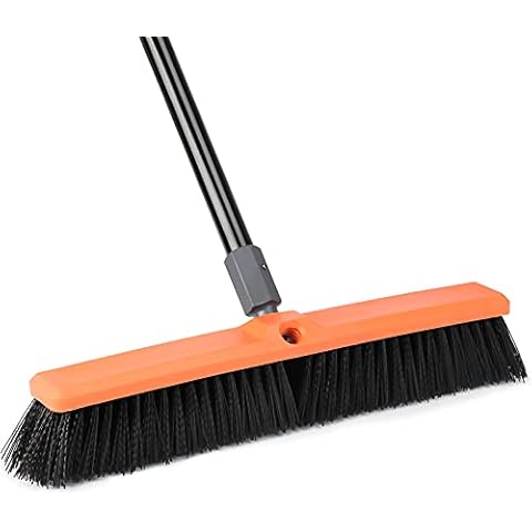 Garden Broom Heavy Duty Outdoor, 160cm Long Handle with 18" Stiff Hard Bristle Yard Brush for Sweeping Garage Floor Patio Pathways Cover