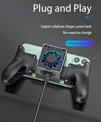 SONGVEN Semiconductor Mobile Game Controller Gamepads with Two Triggers Sensitive Aim Shoot Keys Portable Semiconductor Phone Radiator for 4-6.7 inch iOS Android Phones (H5。)